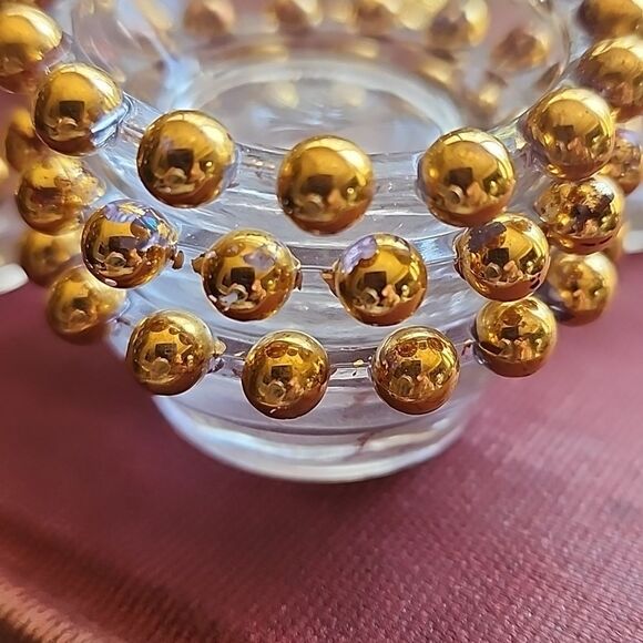 Vintage Gold Tone Candlewick 1950's Salt Cellars Set Of 8 - Picture 7 of 8